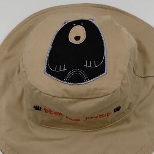 Flap Jack kids Reversible Hat for Kids Red Plaid and Tan Moose/Bear unisex